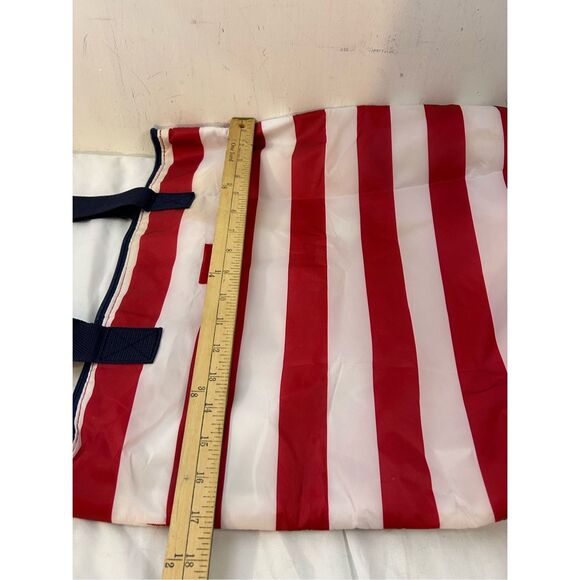 California Innovations insulated bag flag stripes foldable packable compact tote - Picture 7 of 8